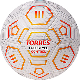 Мяч футб. TORRES Freestyle Control, F3231765, р.5, 32 п.,PU-Microfi, термосшив., бело-оран-сереб